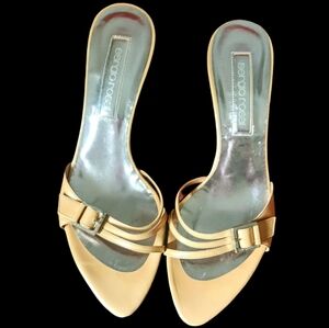 Sergio Rossi leather Italian sandals sexy Italian shoes kitten heels